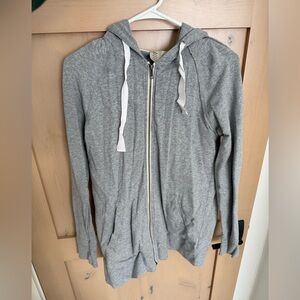 Anthropologie Saturday Sunday Gray Zip Up Hooded Sweatshirt